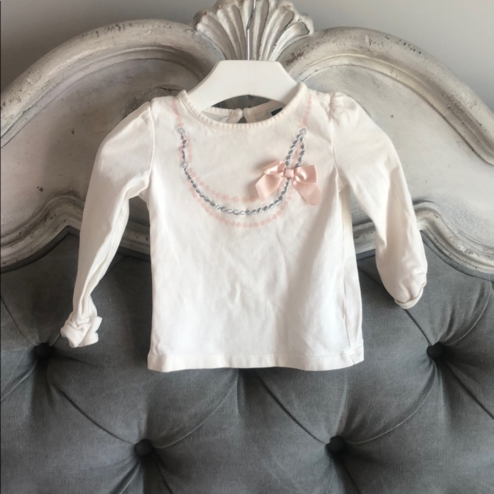 Janie & Jack baby girls long sleeved necklace top